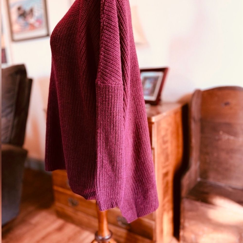 NWT! Very J Wine Cut Out Turtleneck Sweater - Picture 6 of 8
